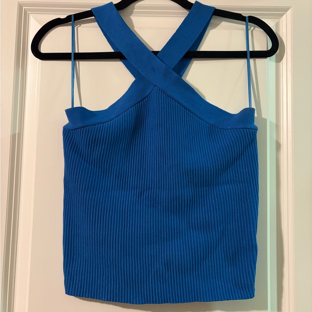 House of Harlow 1960 Blue Ribbed Tank